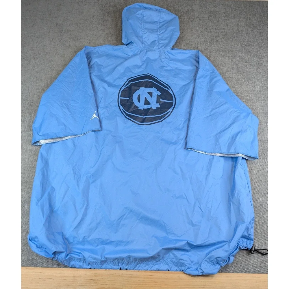 Jordan Rain Jacket Men XXL Blue NC Tar Heels Short Sleeve Anorak Pullover Pocket